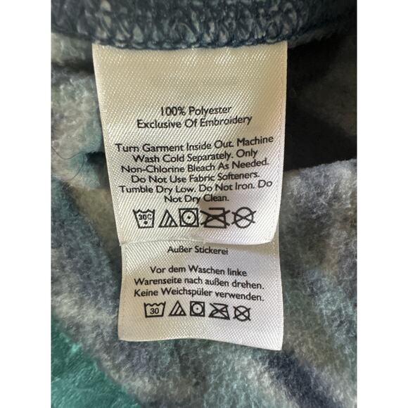 Eddie Bauer Aztec Fleece Pullover Sweatshirt Men’s S Blue Vintage Print Retro - Picture 5 of 7